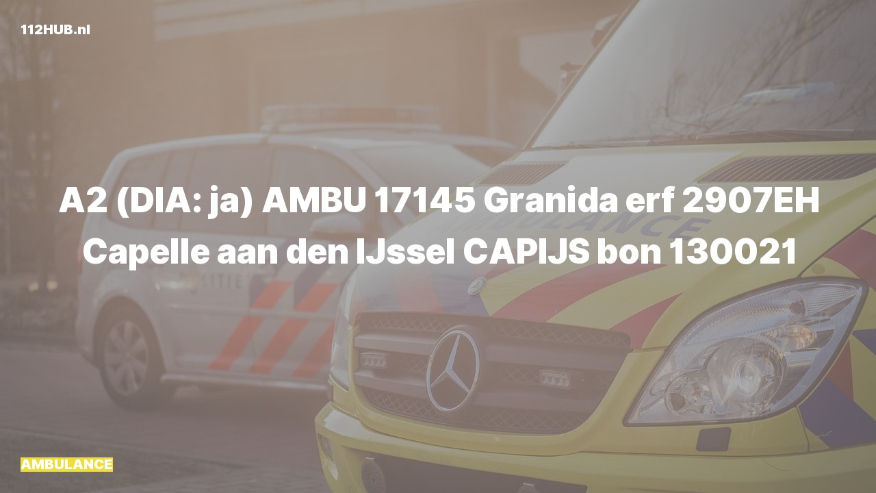 Deelafbeelding voor Ambulance met gepaste spoed naar de Granida erf in Capelle aan den IJssel.