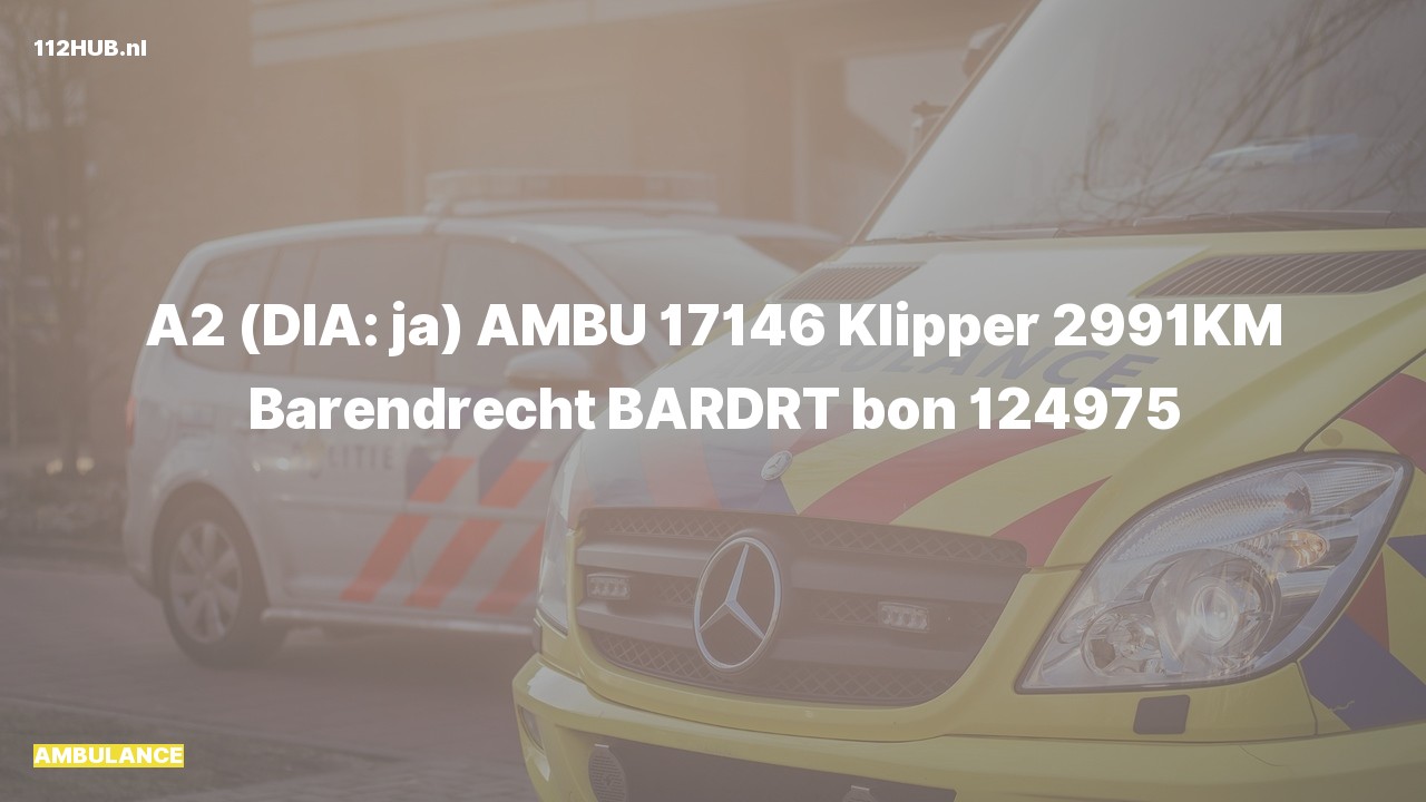 Deelafbeelding voor Ambulance met gepaste spoed naar de Klipper in Barendrecht.