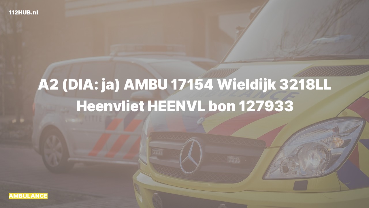 Deelafbeelding voor Ambulance met gepaste spoed naar de Wieldijk in Heenvliet.