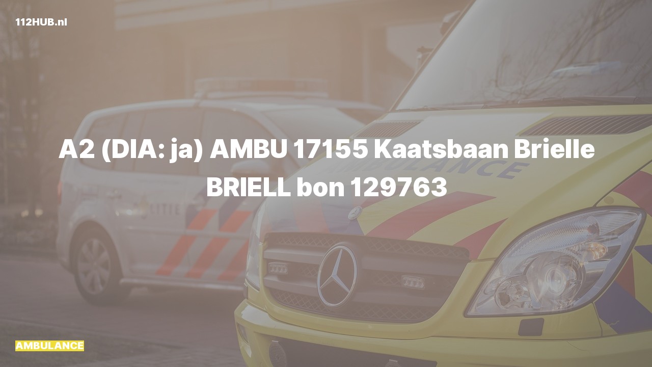 Deelafbeelding voor Ambulance met gepaste spoed naar de Kaatsbaan in Brielle.