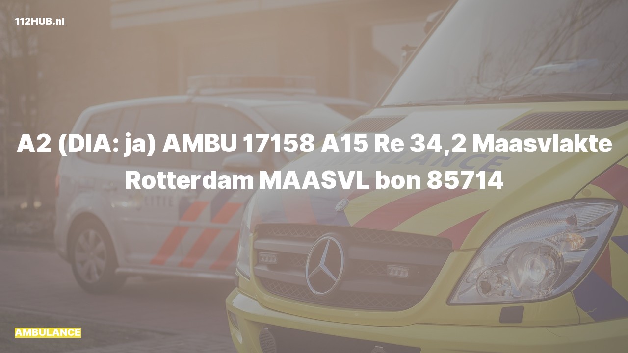 Deelafbeelding voor De ambulance is met gepaste spoed uitgerukt op de A15 bij hectometerpaaltje 34.2