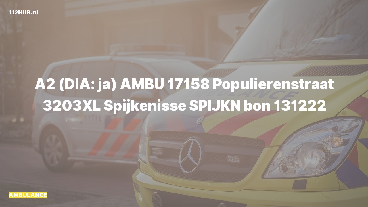 Deelafbeelding voor Ambulance met gepaste spoed naar de Populierenstraat in Spijkenisse.