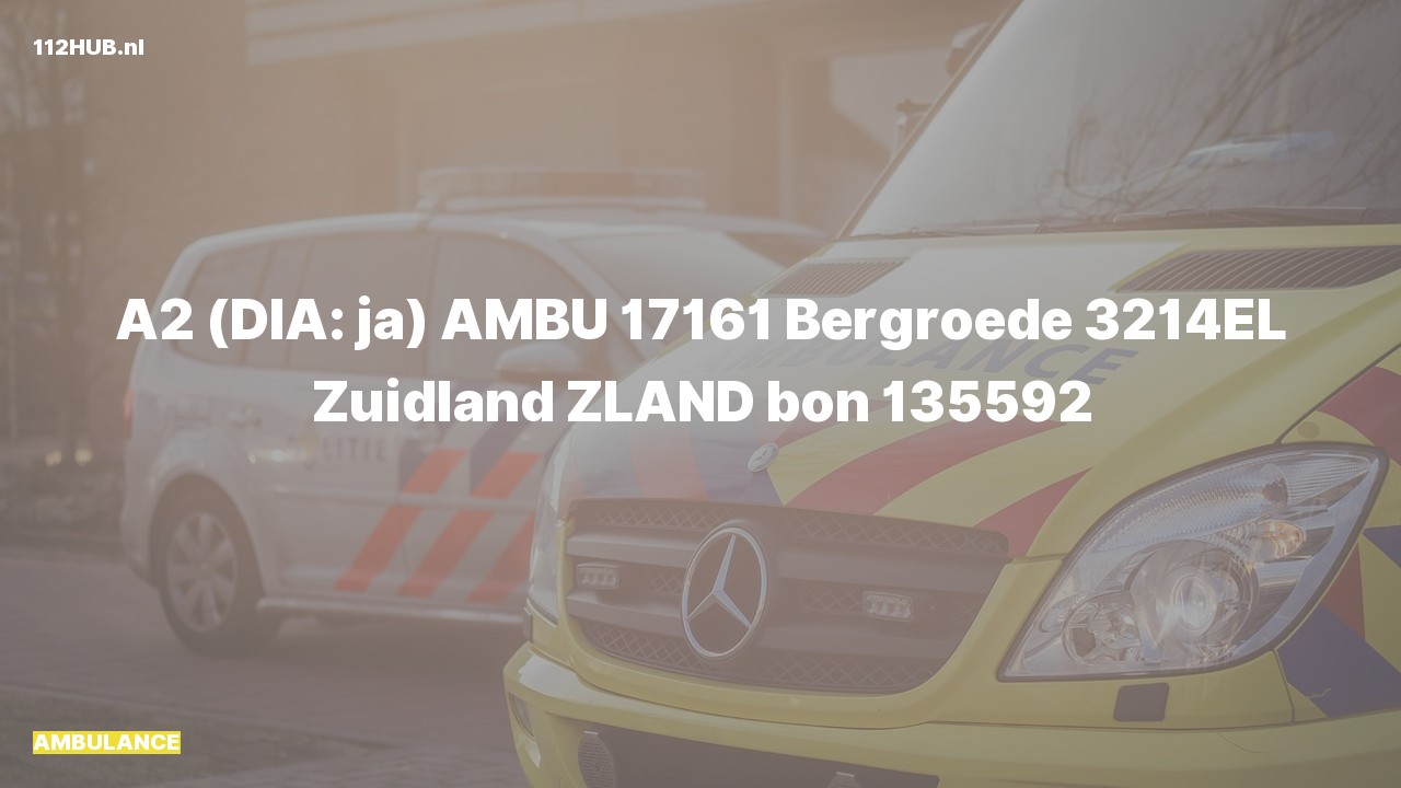 Deelafbeelding voor De ambulance is met gepaste spoed uitgerukt naar de Bergroede in Zuidland