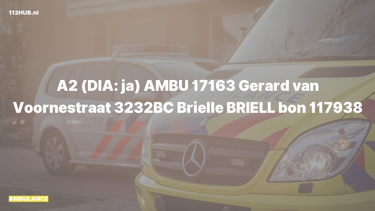 Deelafbeelding voor Ambulance met gepaste spoed naar de Gerard van Voornestraat in Brielle.