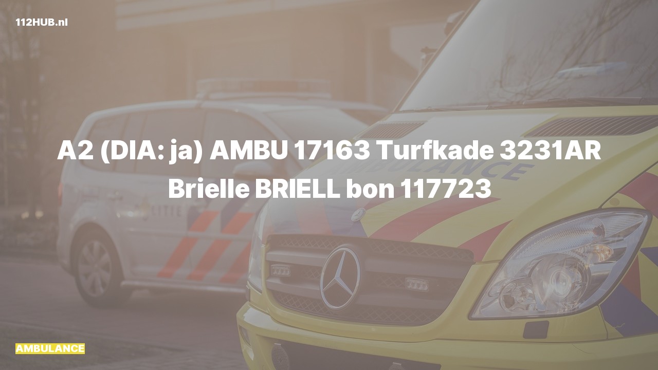 Deelafbeelding voor Ambulance met gepaste spoed naar de Turfkade in Brielle.