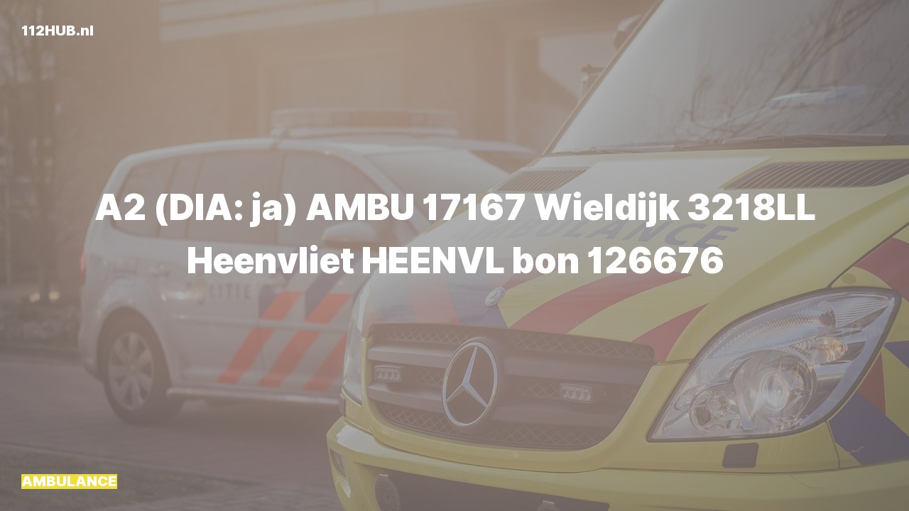 Deelafbeelding voor Ambulance met gepaste spoed naar de Wieldijk in Heenvliet.