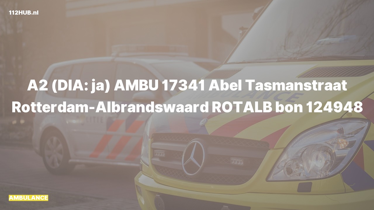 Deelafbeelding voor Ambulance met gepaste spoed naar de Abel Tasmanstraat in Rotterdam-Albrandswaard.