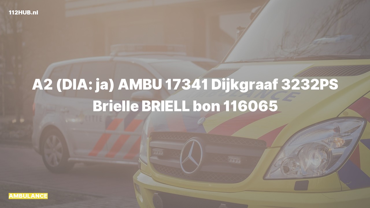 Deelafbeelding voor Ambulance met gepaste spoed naar de Dijkgraaf in Brielle.