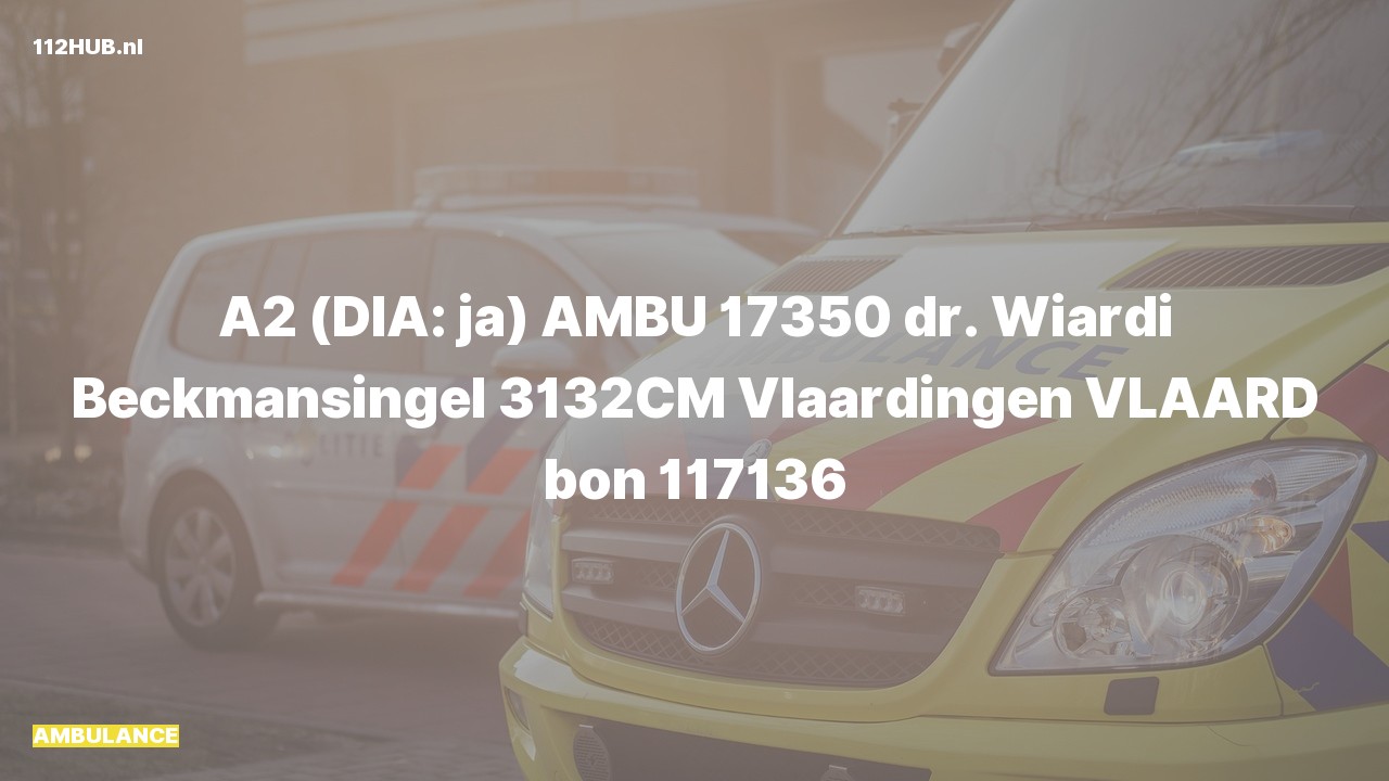 Deelafbeelding voor Ambulance met gepaste spoed naar de dr. Wiardi Beckmansingel in Vlaardingen.