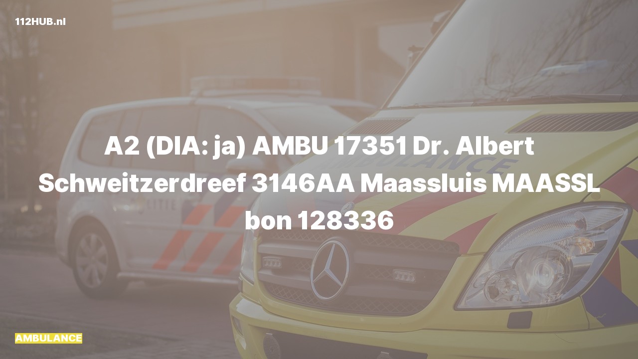Deelafbeelding voor Ambulance met gepaste spoed naar de Dr. Albert Schweitzerdreef in Maassluis.