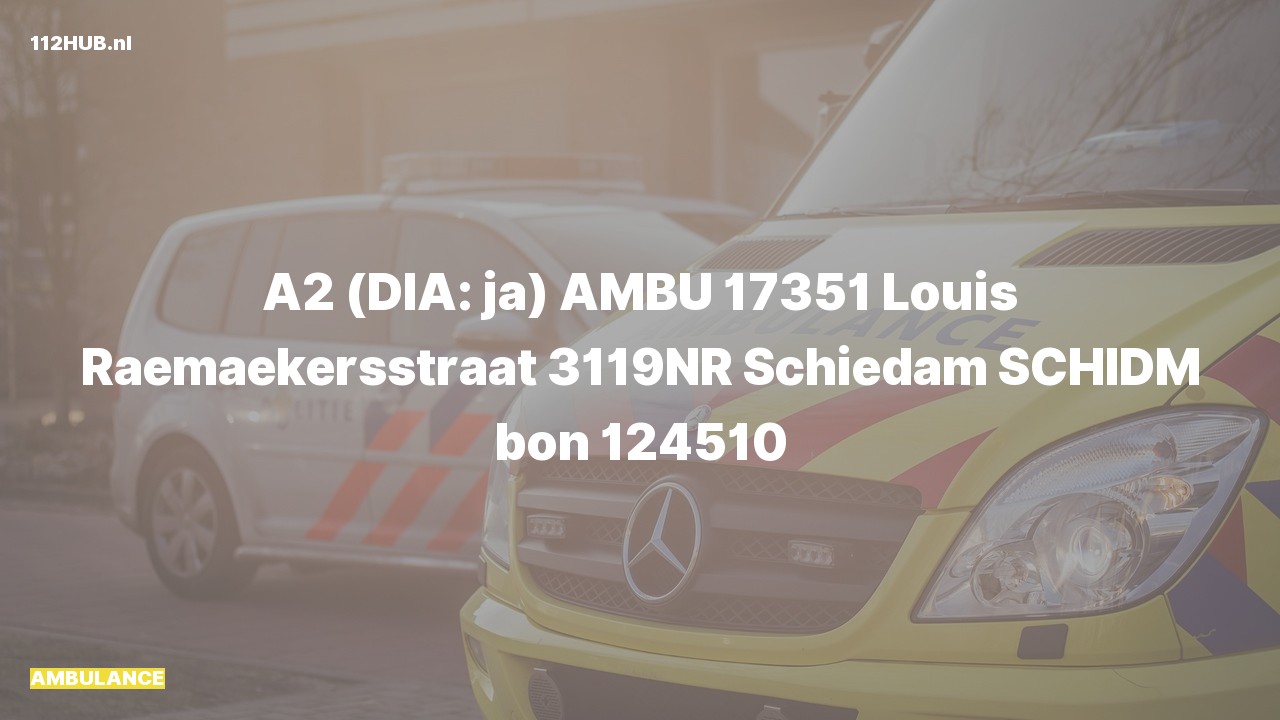 Deelafbeelding voor Ambulance met gepaste spoed naar de Louis Raemaekersstraat in Schiedam.