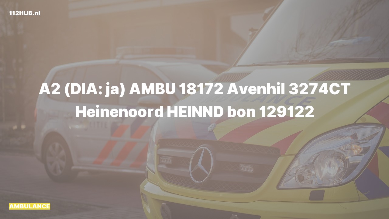 Deelafbeelding voor Ambulance met gepaste spoed naar de Avenhil in Heinenoord.