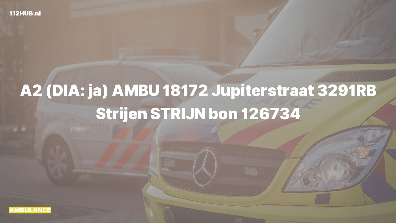 Deelafbeelding voor Ambulance met gepaste spoed naar de Jupiterstraat in Strijen.