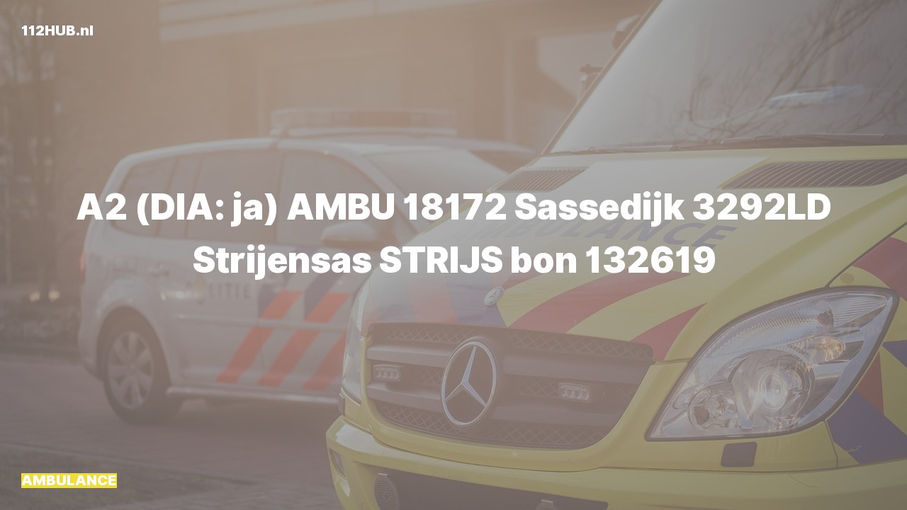 Deelafbeelding voor Ambulance met gepaste spoed naar de Sassedijk in Strijensas.