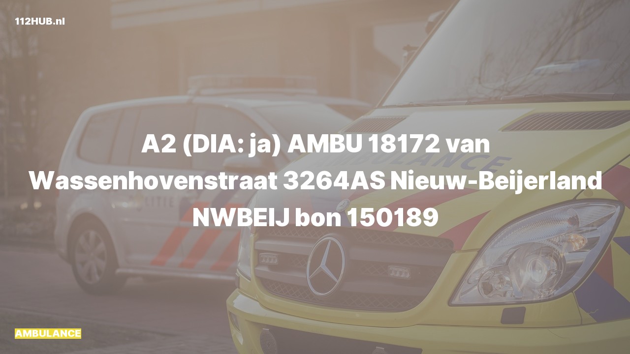 Deelafbeelding voor De ambulance is met gepaste spoed uitgerukt naar de van Wassenhovenstraat in Nieuw-Beijerland