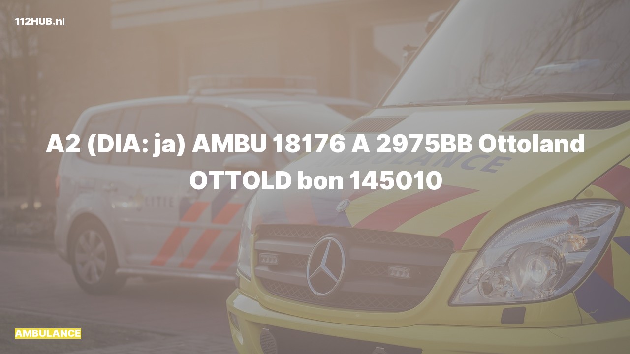 Deelafbeelding voor De ambulance is met gepaste spoed uitgerukt naar de A in Ottoland