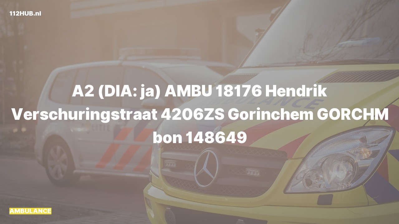 Deelafbeelding voor De ambulance is met gepaste spoed uitgerukt naar de Hendrik Verschuringstraat in Gorinchem
