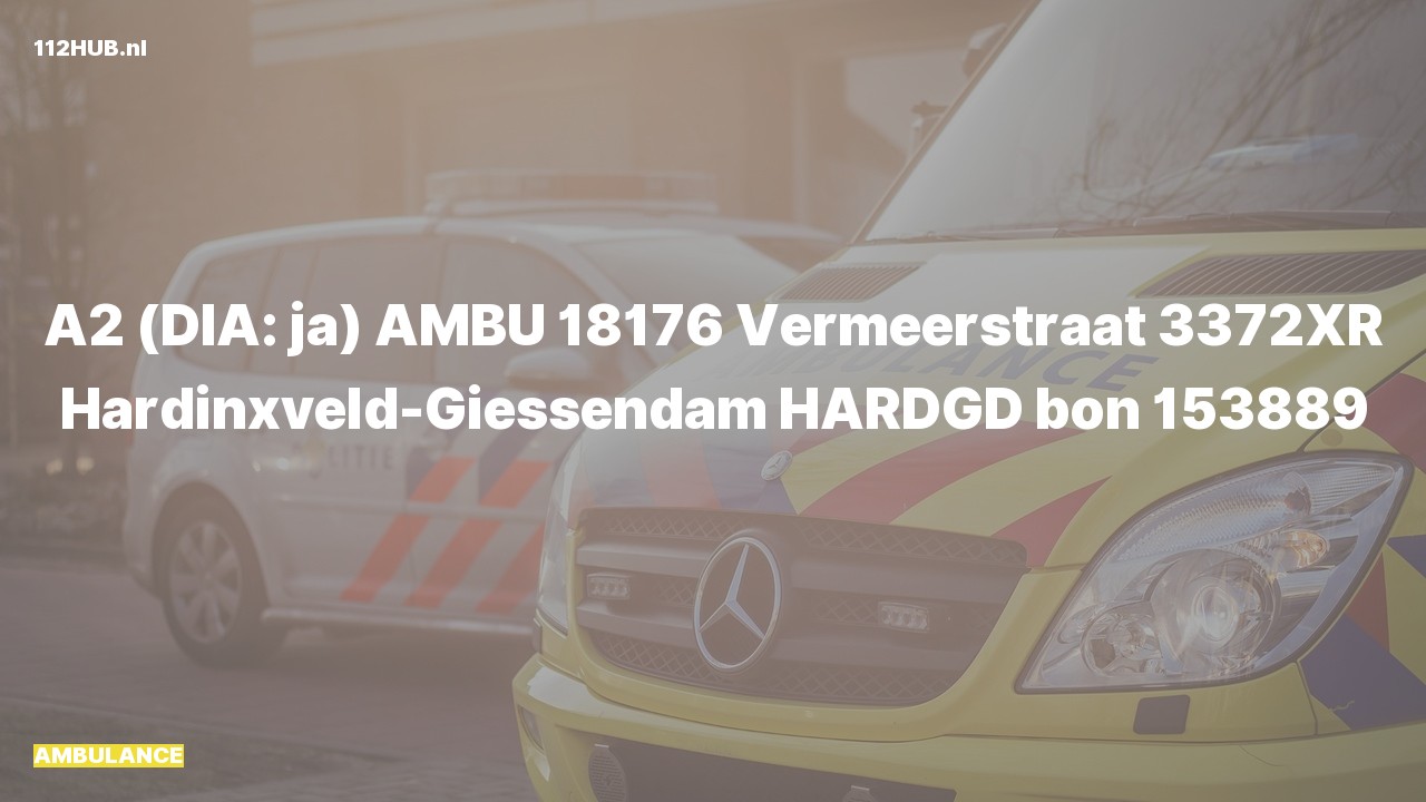 Deelafbeelding voor De ambulance is met gepaste spoed uitgerukt naar de Vermeerstraat in Hardinxveld-Giessendam