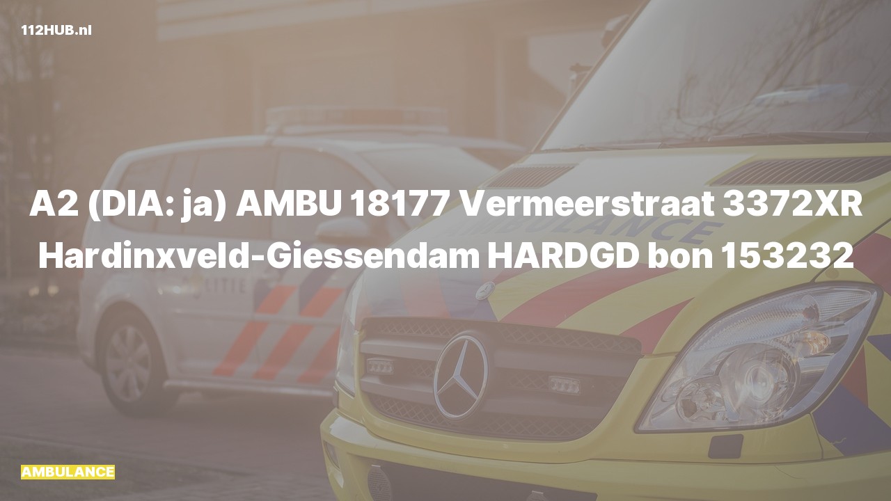 Deelafbeelding voor De ambulance is met gepaste spoed uitgerukt naar de Vermeerstraat in Hardinxveld-Giessendam