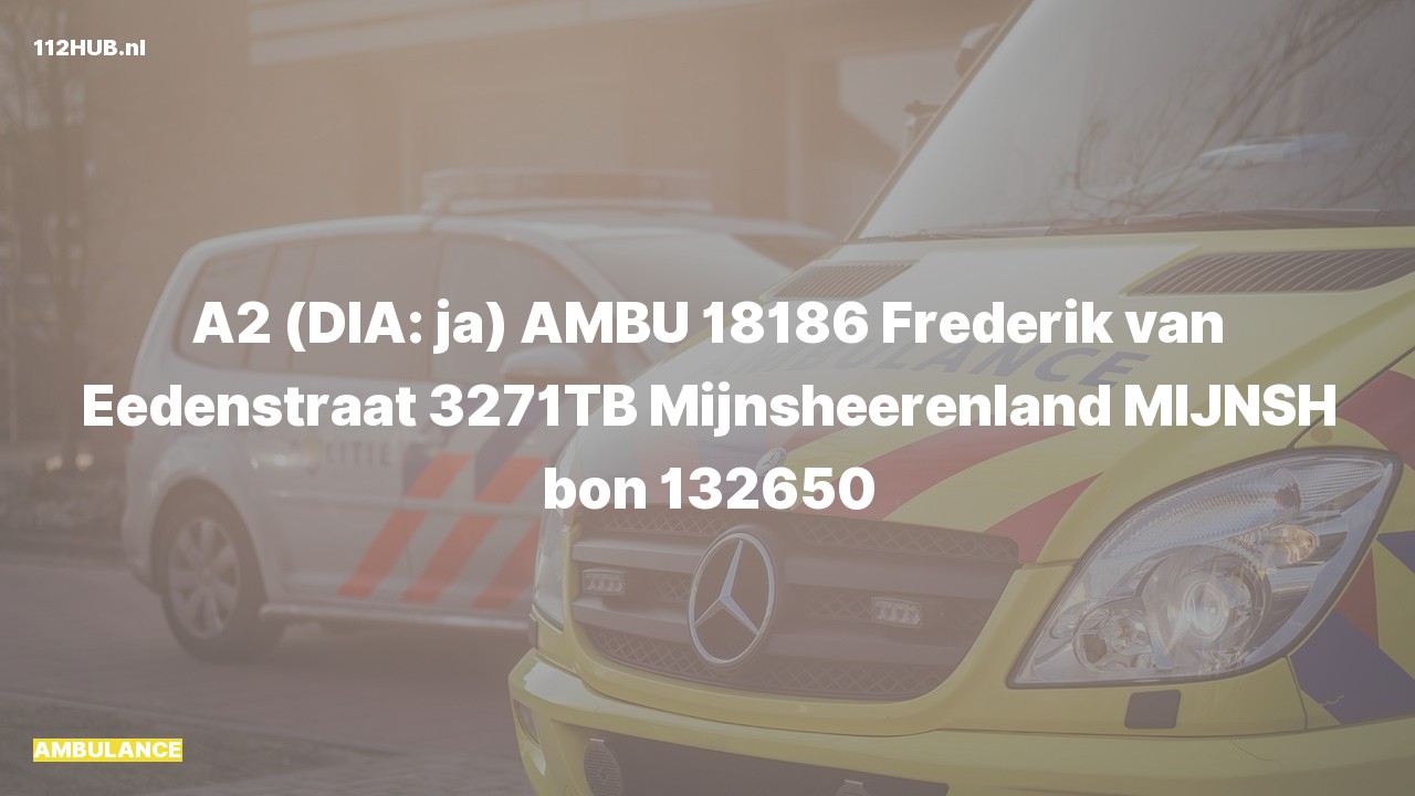 Deelafbeelding voor Ambulance met gepaste spoed naar de Frederik van Eedenstraat in Mijnsheerenland.