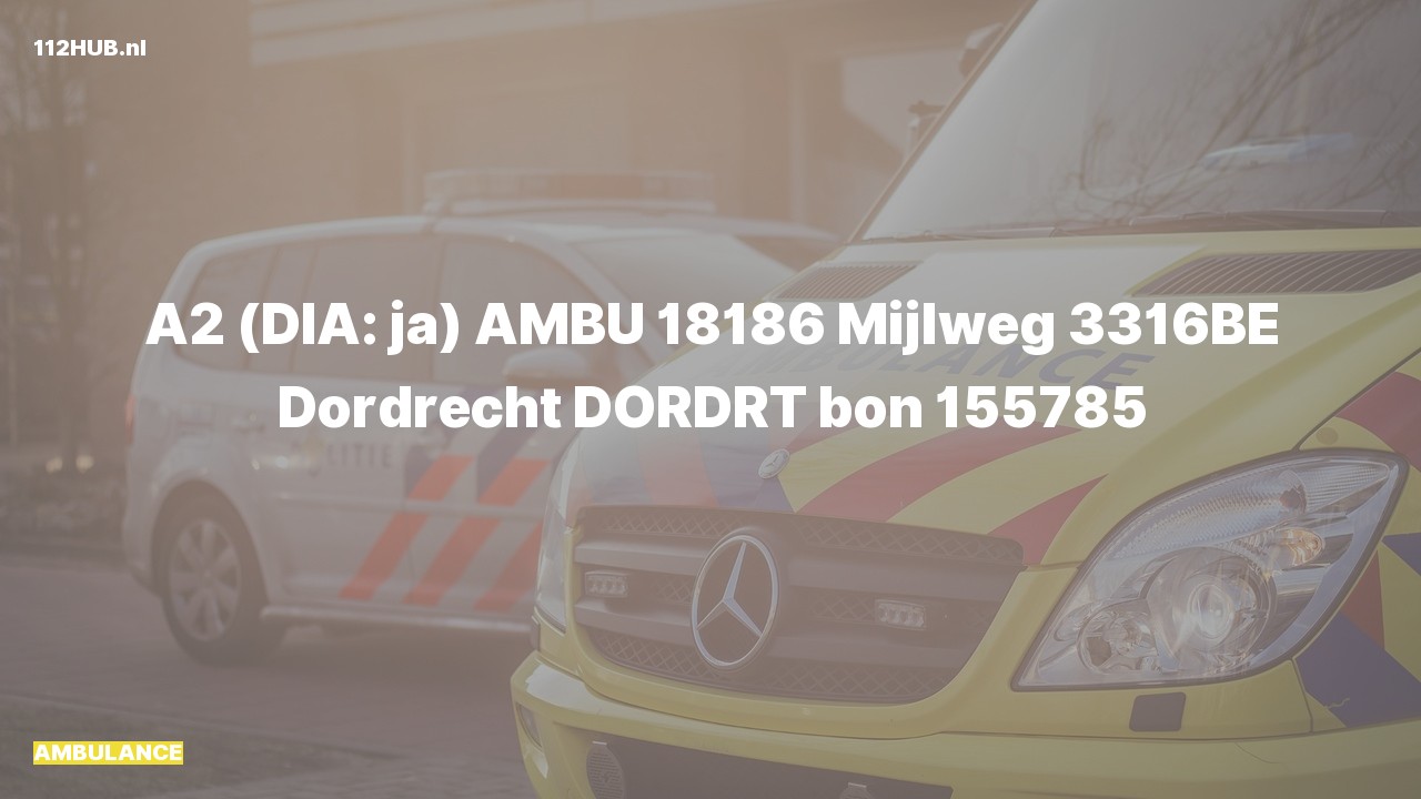 Deelafbeelding voor De ambulance is met gepaste spoed uitgerukt naar de Mijlweg in Dordrecht