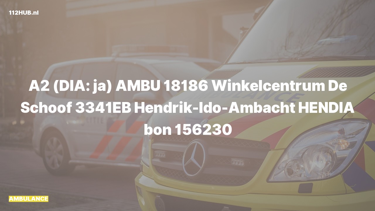 Deelafbeelding voor De ambulance is met gepaste spoed uitgerukt naar de De Schoof in Hendrik-Ido-Ambacht