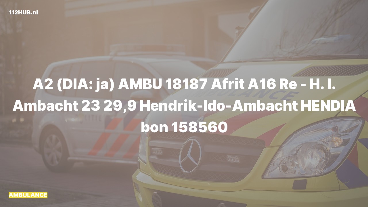 Deelafbeelding voor De ambulance is met gepaste spoed uitgerukt op de A16 bij hectometerpaaltje 29.9