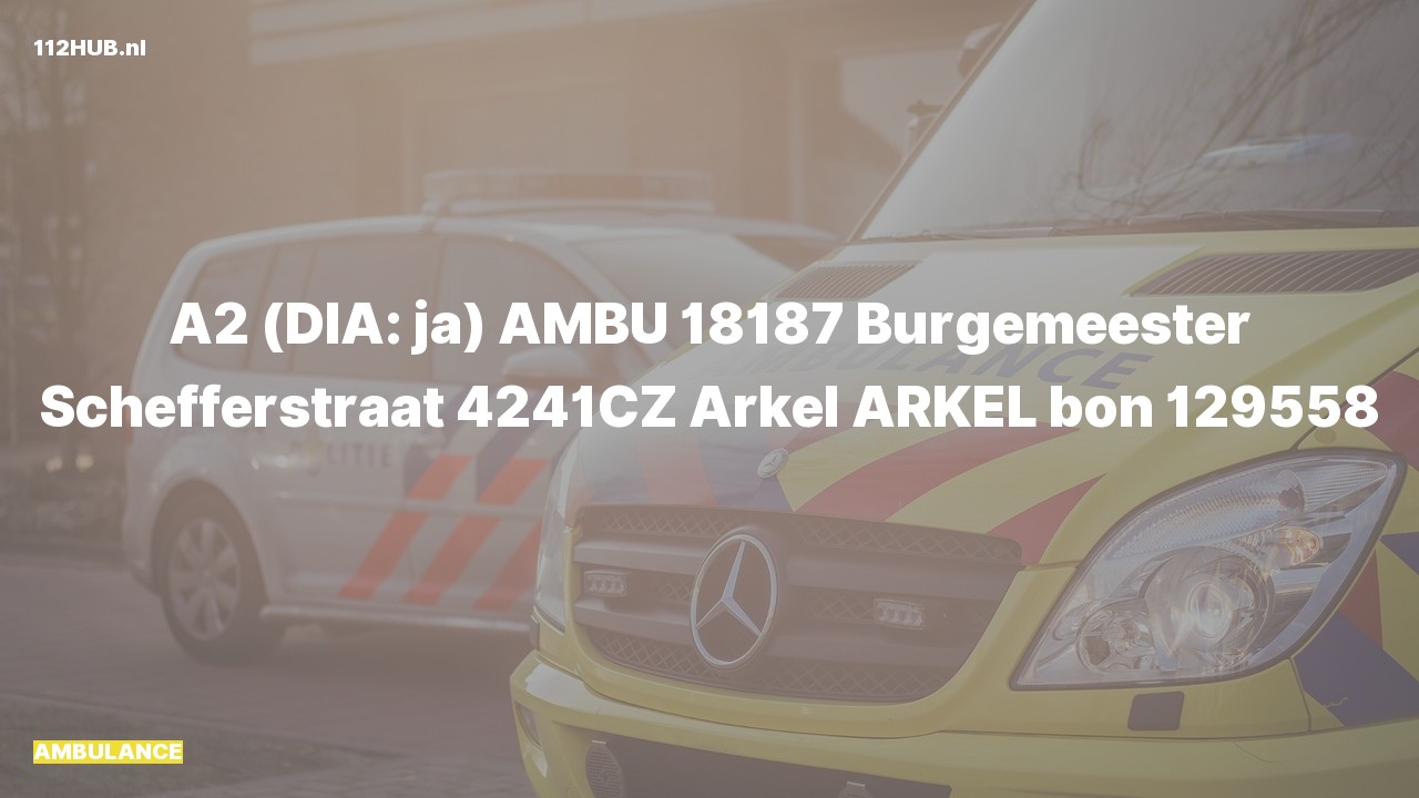 Deelafbeelding voor Ambulance met gepaste spoed naar de Burgemeester Schefferstraat in Arkel.