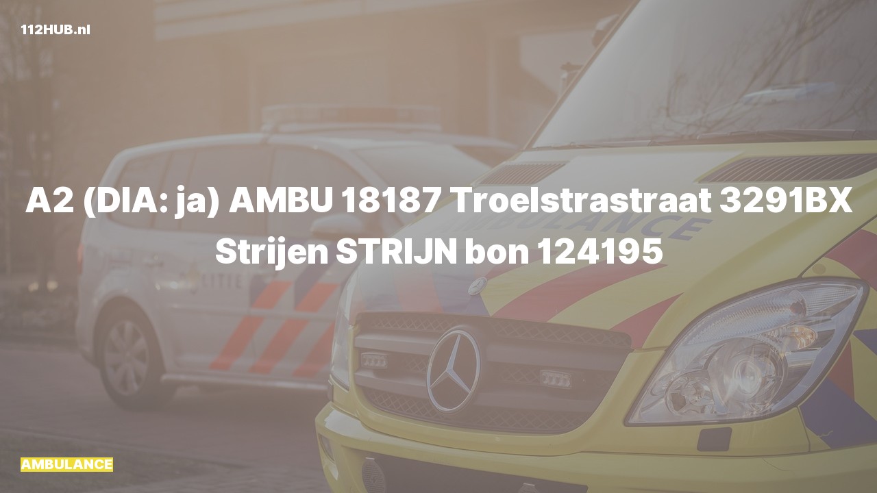 Deelafbeelding voor Ambulance met gepaste spoed naar de Troelstrastraat in Strijen.