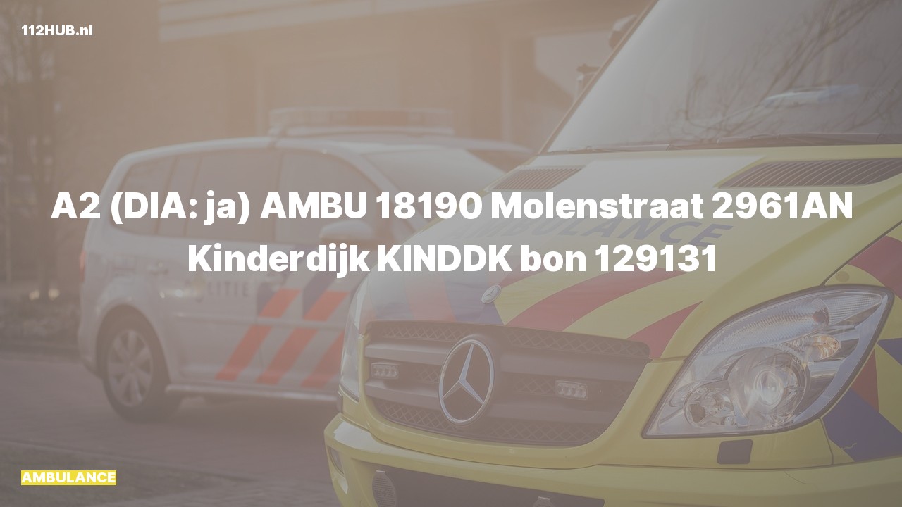 Deelafbeelding voor Ambulance met gepaste spoed naar de Molenstraat in Kinderdijk.