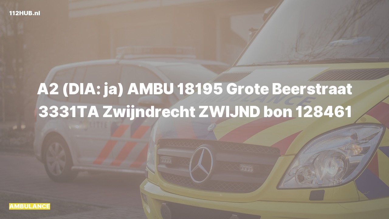 Deelafbeelding voor Ambulance met gepaste spoed naar de Grote Beerstraat in Zwijndrecht.