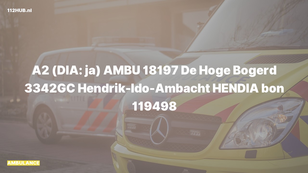 Deelafbeelding voor Ambulance met gepaste spoed naar de De Hoge Bogerd in Hendrik-Ido-Ambacht.