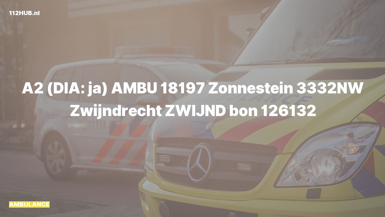 Deelafbeelding voor Ambulance met gepaste spoed naar de Zonnestein in Zwijndrecht.