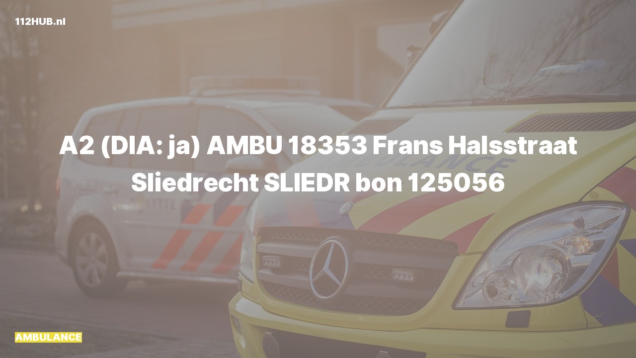 Deelafbeelding voor Ambulance met gepaste spoed naar de Frans Halsstraat in Sliedrecht.