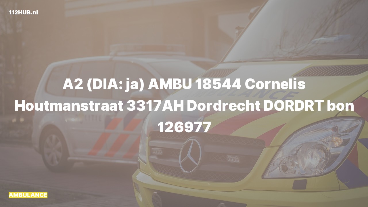 Deelafbeelding voor Ambulance met gepaste spoed naar de Cornelis Houtmanstraat in Dordrecht.