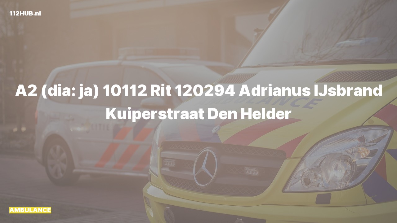 Deelafbeelding voor Ambulance met gepaste spoed naar de Adrianus IJsbrand Kuiperstraat in Den Helder.