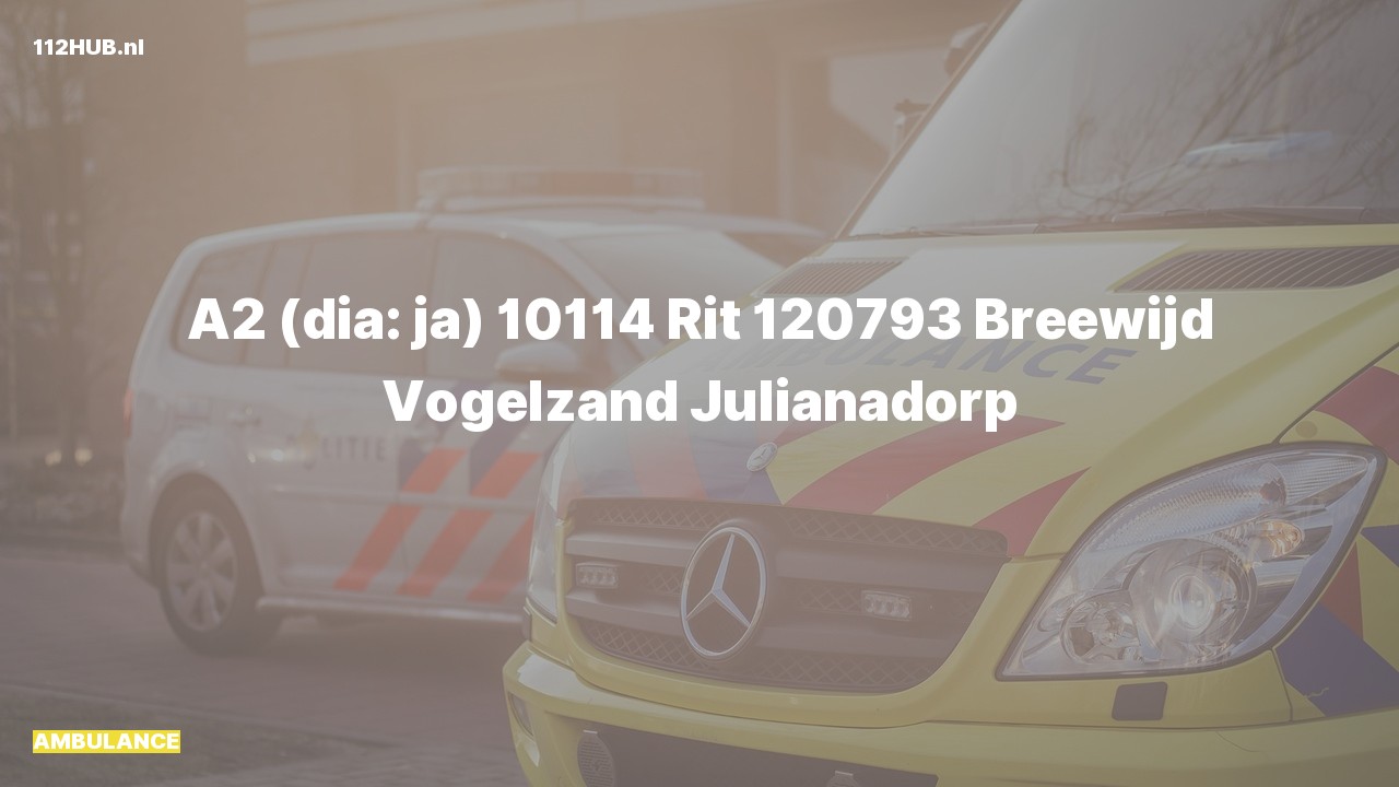 Deelafbeelding voor Ambulance met gepaste spoed naar de Vogelzand in Julianadorp.