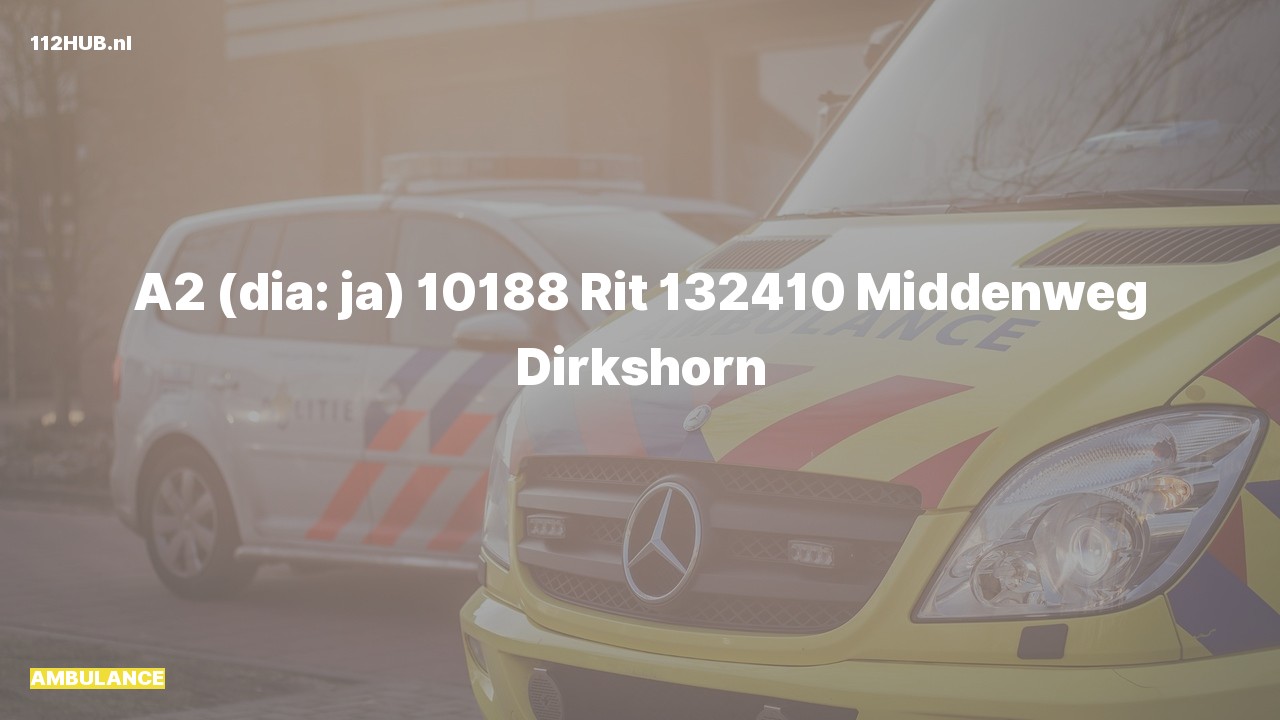Deelafbeelding voor Ambulance met gepaste spoed naar de Middenweg in Dirkshorn.