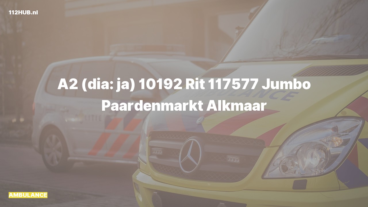 Deelafbeelding voor Ambulance met gepaste spoed naar de Paardenmarkt in Alkmaar.