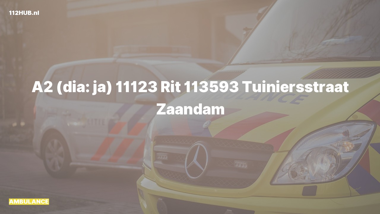Deelafbeelding voor Ambulance met gepaste spoed naar de Tuiniersstraat in Zaandam.