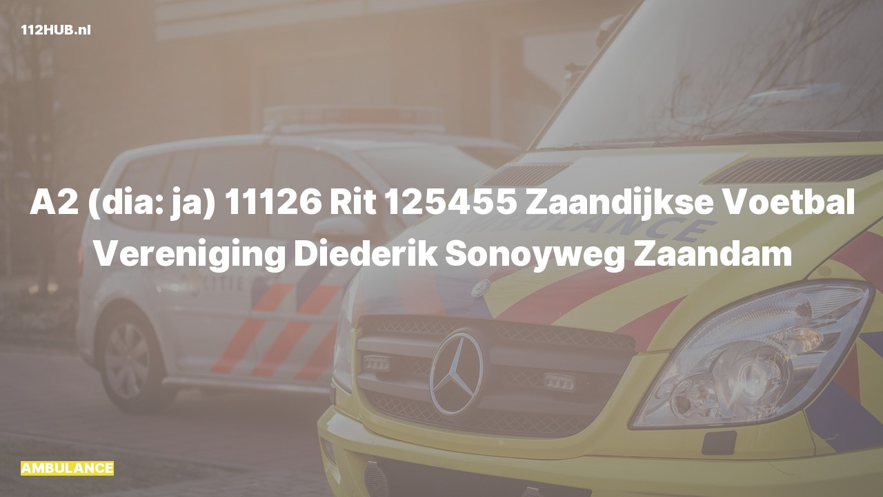 Deelafbeelding voor Ambulance met gepaste spoed naar de Diederik Sonoyweg in Zaandam.