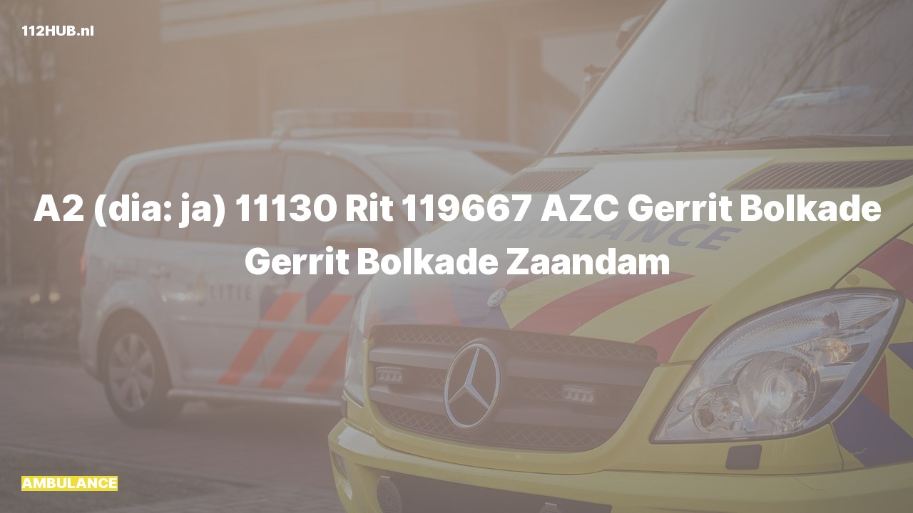 Deelafbeelding voor Ambulance met gepaste spoed naar de Gerrit Bolkade in Zaandam.