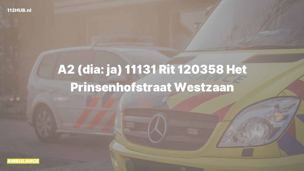 Deelafbeelding voor Ambulance met gepaste spoed naar de Het Prinsenhofstraat in Westzaan.