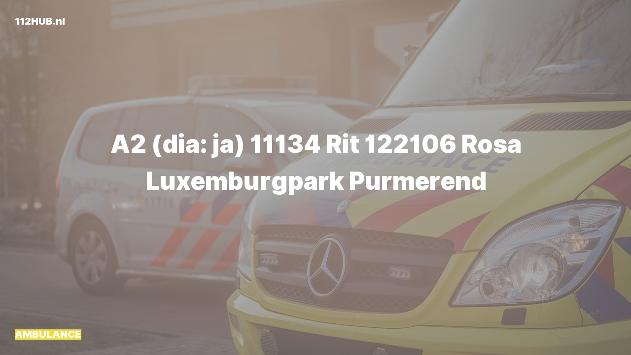 Deelafbeelding voor Ambulance met gepaste spoed naar de Rosa Luxemburgpark in Purmerend.