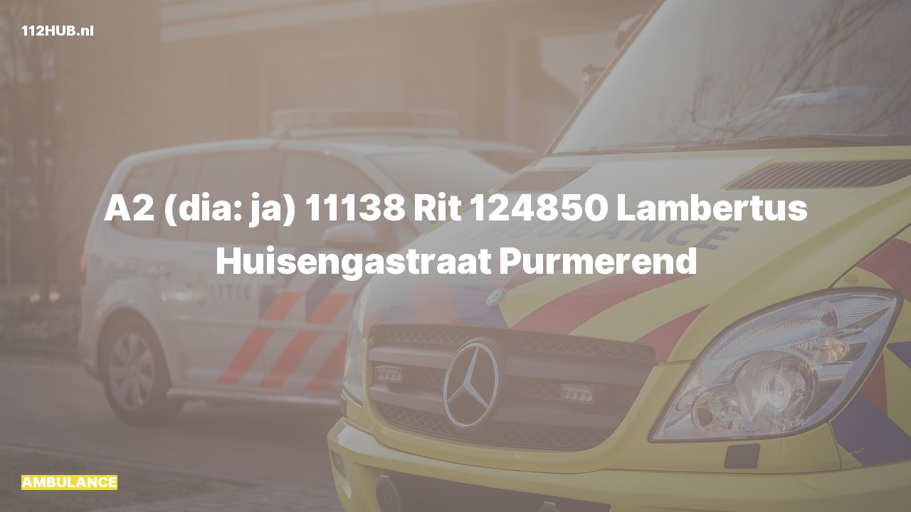 Deelafbeelding voor Ambulance met gepaste spoed naar de Lambertus Huisengastraat in Purmerend.