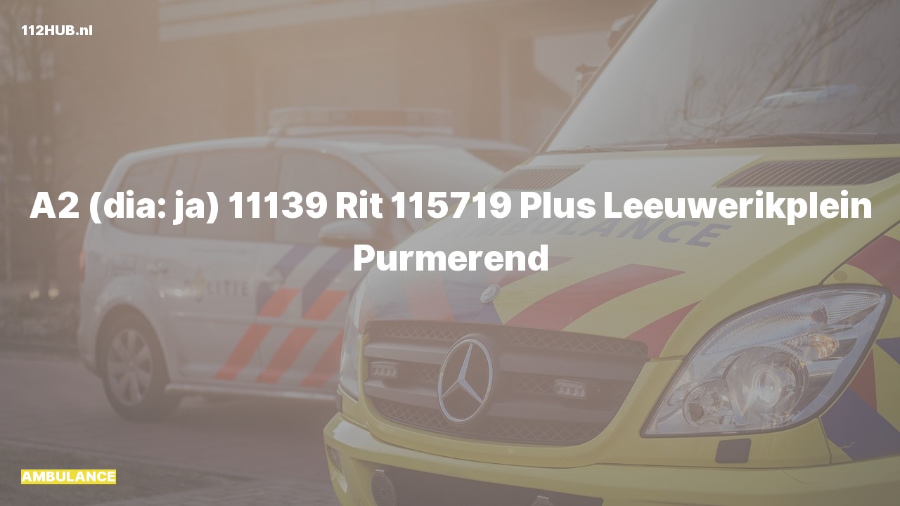 Deelafbeelding voor Ambulance met gepaste spoed naar de Leeuwerikplein in Purmerend.