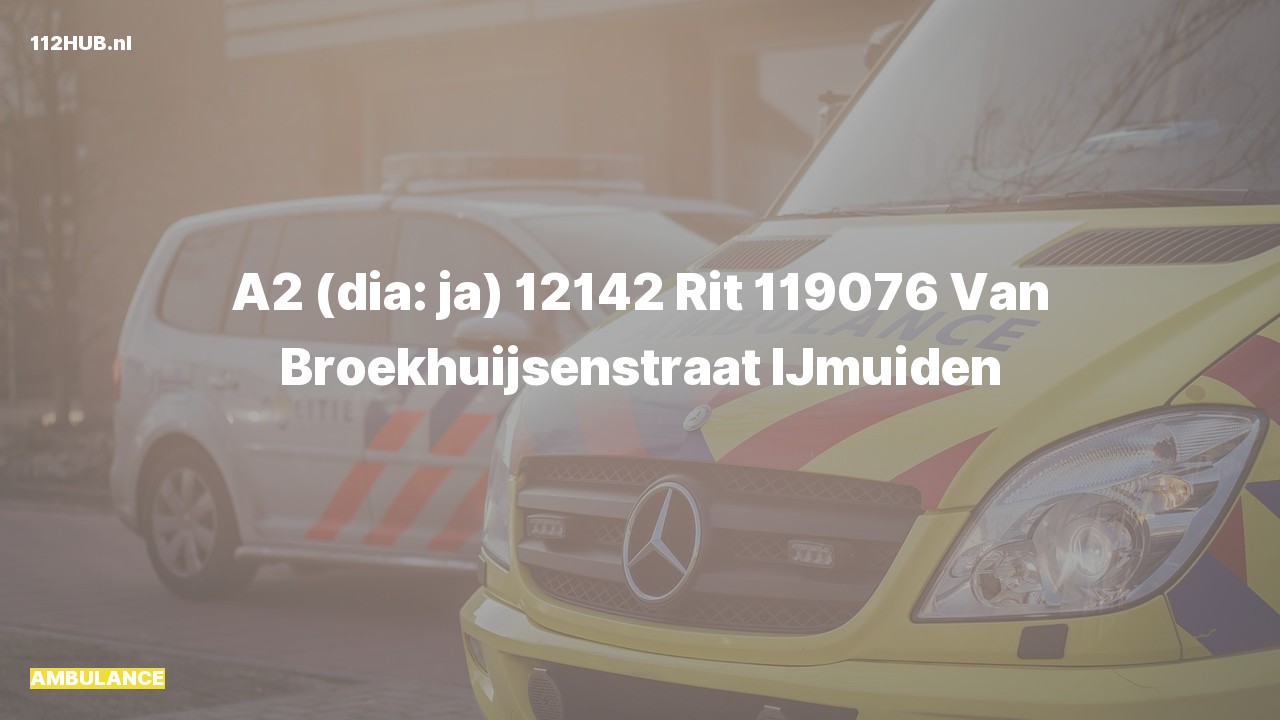 Deelafbeelding voor Ambulance met gepaste spoed naar de Van Broekhuijsenstraat in IJmuiden.