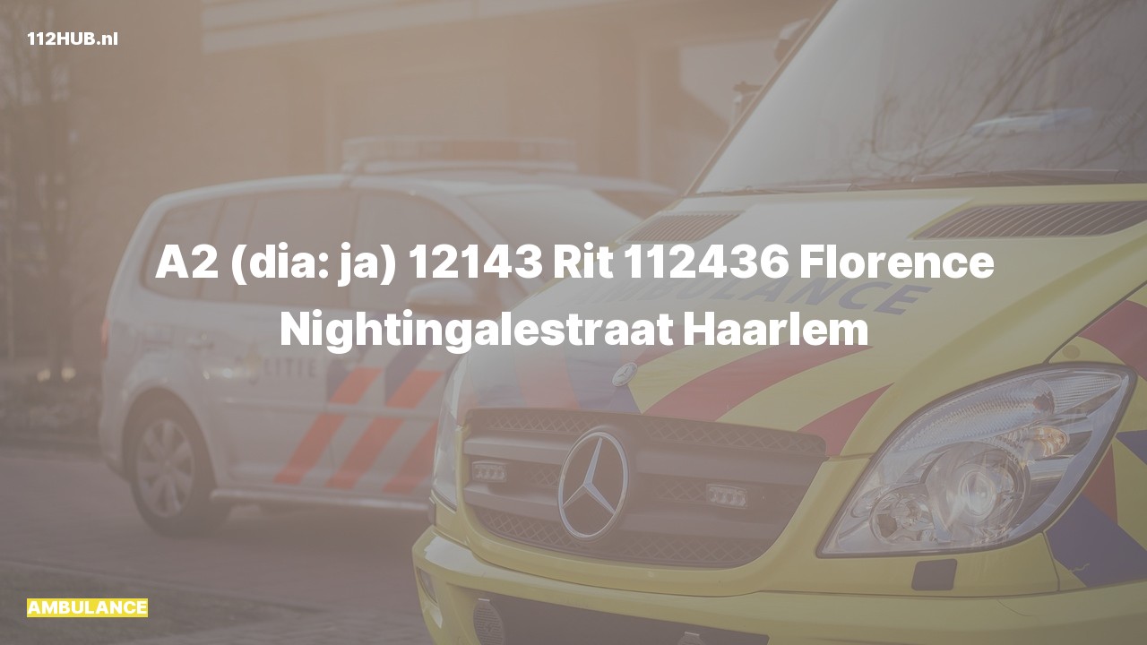Deelafbeelding voor Ambulance met gepaste spoed naar de Florence Nightingalestraat in Haarlem.