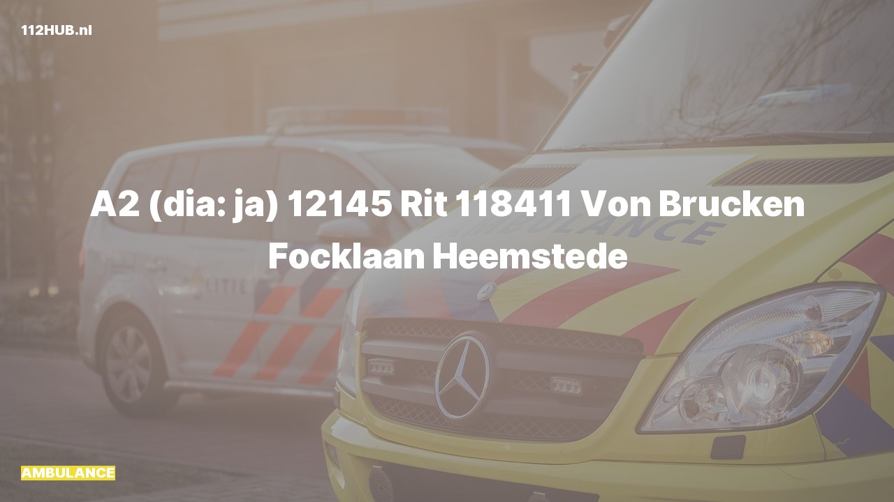 Deelafbeelding voor Ambulance met gepaste spoed naar de Von Brucken Focklaan in Heemstede.