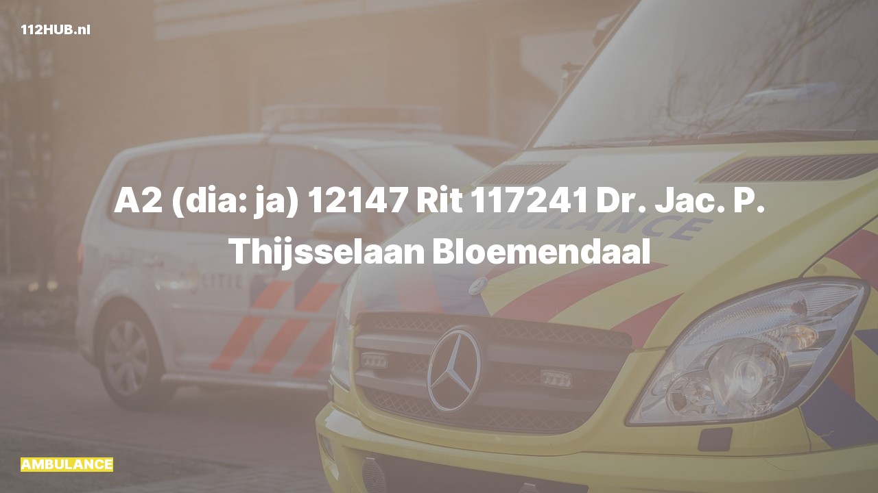 Deelafbeelding voor Ambulance met gepaste spoed naar de Dr. Jac. P. Thijsselaan in Bloemendaal.